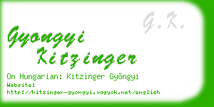 gyongyi kitzinger business card